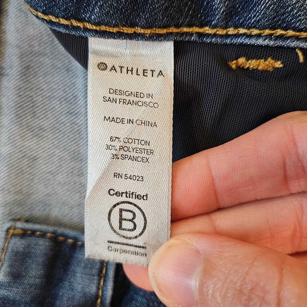 Athleta Sculptek High Rise Skinny Jeans Womens Size 4 Medium Wash Crop Stretch - Picture 10 of 11
